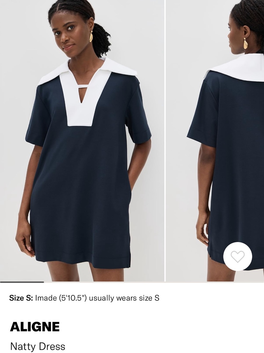 ALIGNE Natty Mini Dress in Navy and White
